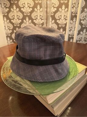 Vintage GAP Plaid Bucket Hat with Black Trim and Brown Lining